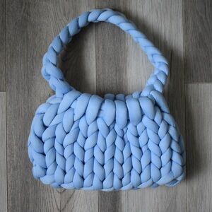 Chunky Knit Blue Handbag